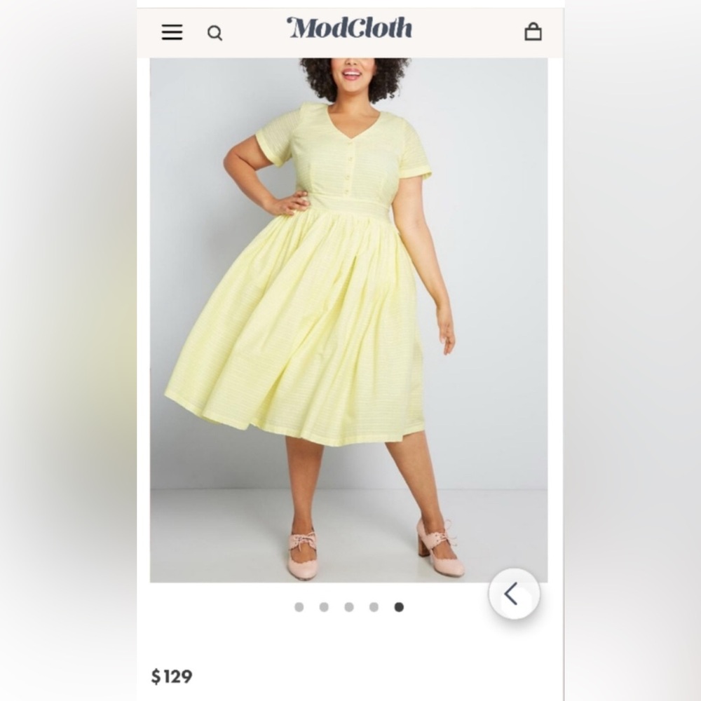 ModCloth fabulous fit and flare yellow dress